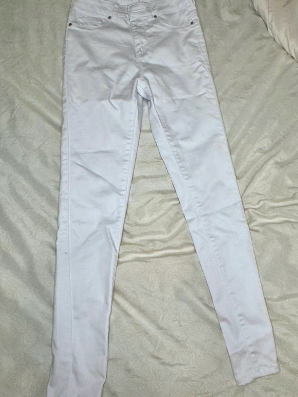 Blue Savvy White Skinny Jeans Women’s Size 1/25 Mid Rise Stretch Denim Pants